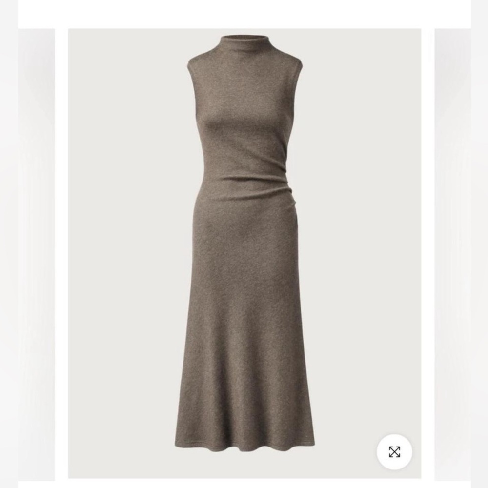 OGL taupe mockneck knit midi dress